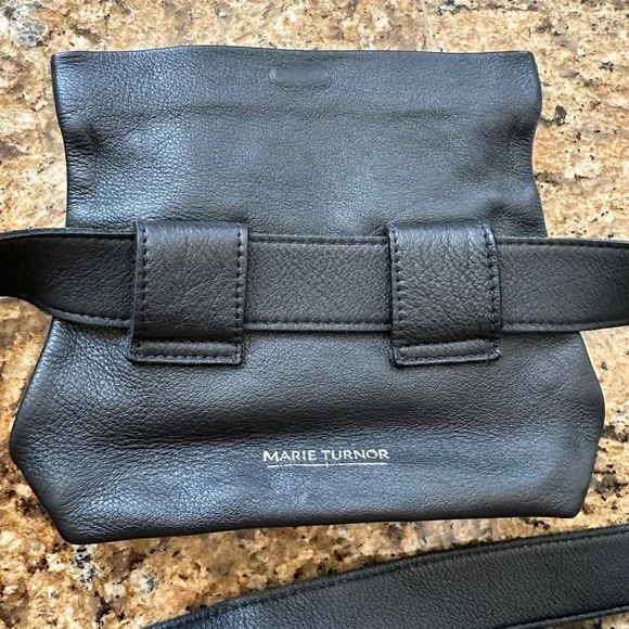 Marie Turnor black leather belt sack waist bag- excellent condition - Picture 4 of 6